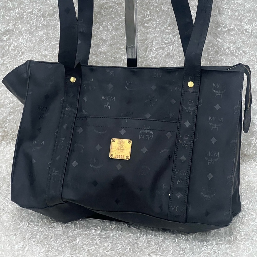 MCM Black Nylon Visetos Shoulder Bag